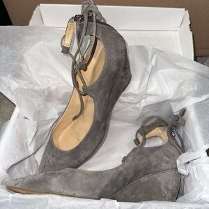 Ivanka Trump Gray Suede Wedges